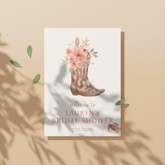 Poster Fleurs élégantes Fête des mariées de fille Bienven