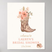 Poster Fleurs élégantes Fête des mariées de fille Bienven (Devant)