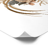 Poster Fleurs Élégantes Feuillage et plumes (Coin)