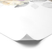 Poster Fleurs élégantes violettes et argentées Anniversai (Coin)