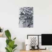 Poster Fleurs en noir et blanc (Bureau à domicile)