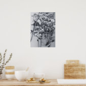 Poster Fleurs en noir et blanc (Cuisine)