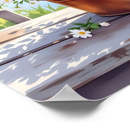 Poster Fleurs en pot de cuivre sur Lakehouse Deck (Coin)