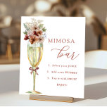 Poster Fleurs en terre cuite & Champagne Mimosa Bar Douch<br><div class="desc">Modifiez les directions et personnalisez à l'aide du formulaire modèle.</div>