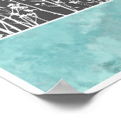 Poster Fleurs en turquoise et gris (Coin)