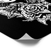 Poster Fleurs Et Chat Gothique (Coin)