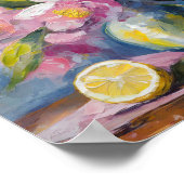 Poster Fleurs et citrons Vie morte moderne (Coin)