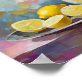 Poster Fleurs et citrons Vie morte moderne (Coin)