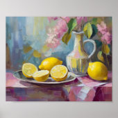 Poster Fleurs et citrons Vie morte moderne (Devant)