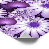 Poster Fleurs et cœurs abstraits de l'amour fractal (Coin)