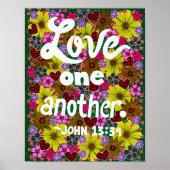 Poster Fleurs Et Coeurs Doodle Typographie Bible Verse (Devant)