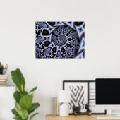 Poster Fleurs et Diamants Monochrome (Bureau à domicile)