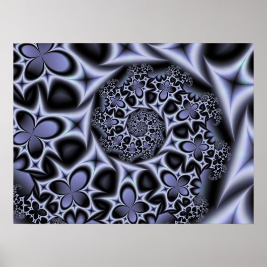 Poster Fleurs et Diamants Monochrome (Devant)