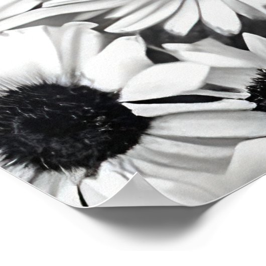 Poster Fleurs et espace, art spatial (Coin)