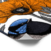 Poster Fleurs et fleurs de pavot orangé 2 (Coin)