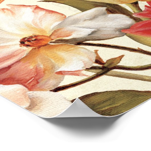 Poster Fleurs et papillons (Coin)