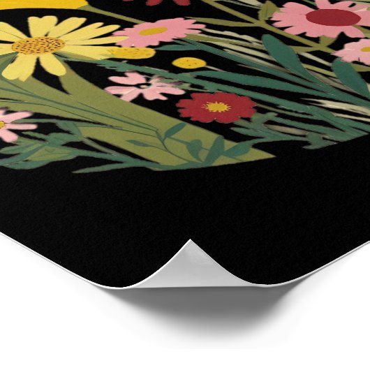 Poster Fleurs et papillons (Coin)