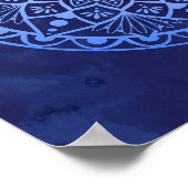 Poster Fleurs et points Mandala - Blue Gradient Print (Coin)