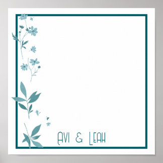 Poster fleurs et set de table feuille