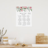 Poster Fleurs éthérées Aquarelle Florale Siège Mariage (Cuisine)