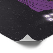 Poster Fleurs Étoiles brillantes Jolie Fille Fée Violette (Coin)