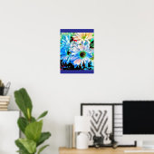 Poster Fleurs euphoriques (Bureau à domicile)