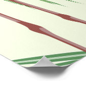 Poster Fleurs exotiques et flamands roses, feuilles de pa (Coin)