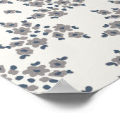 Poster Fleurs fantaisistes grises (Coin)