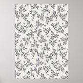 Poster Fleurs fantaisistes grises (Devant)