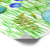 Poster Fleurs Ferns Grass Rocks Photo Peinture (Coin)