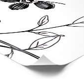 Poster Fleurs fines et Feuilles (Coin)