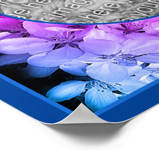 Poster Fleurs Fleurs Abstraites teintées Ajouter votre ph (Coin)