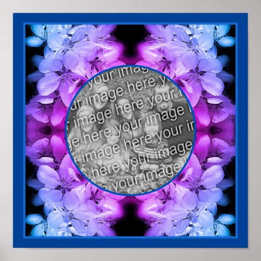 Poster Fleurs Fleurs Abstraites teintées Ajouter votre ph (Devant)