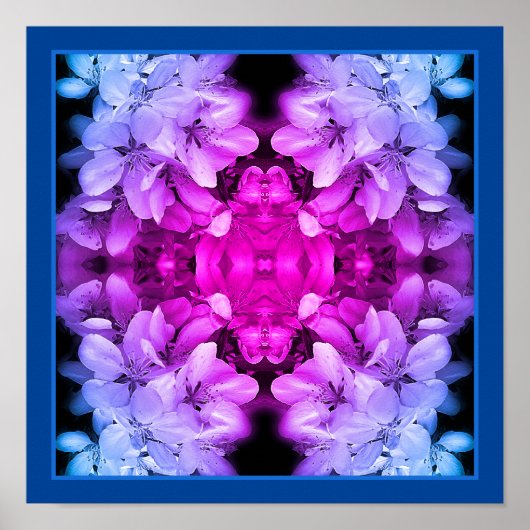 Poster Fleurs Fleurs Noir Et Blanc Abstrait Tinté (Devant)