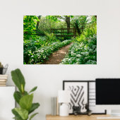 Poster Fleurs | Fleurs sauvages blancs en forêt (Bureau à domicile)