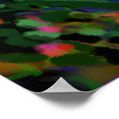 Poster Fleurs florales blanches bleu rose (Coin)