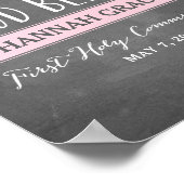 Poster Fleurs florales Chalkboard Dieu béni signe de comm (Coin)