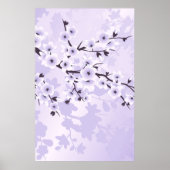 Poster Fleurs florales de cerises pourpres (Devant)