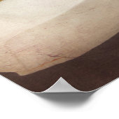 Poster Fleurs florales de Magnolia blanc Gris (Coin)