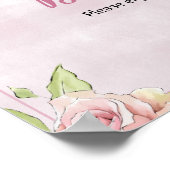 Poster Fleurs florales Dessert Bar signe de fête (Coin)