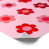Poster Fleurs Florales Rose Et Rouge (Coin)
