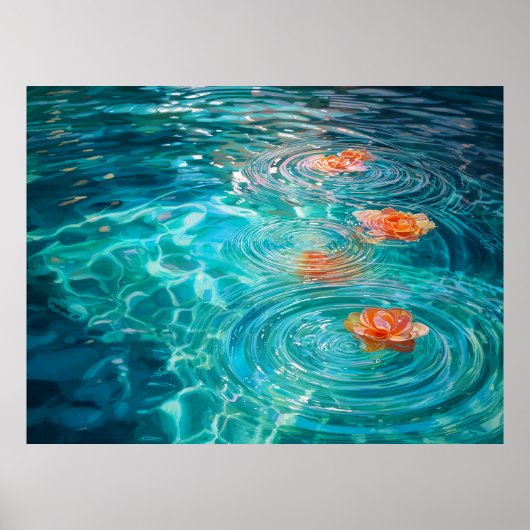 Poster Fleurs flottant sur l'eau (Devant)