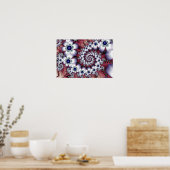 Poster Fleurs fractales blanches (Cuisine)
