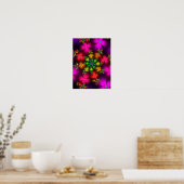 Poster Fleurs fractales vibrantes (Cuisine)
