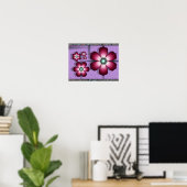 Poster Fleurs fractales violettes (Bureau à domicile)