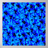 Poster Fleurs Frangipani Bleues, (Devant)
