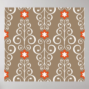 Poster Fleurs géométriques : Conception Vintage et transp