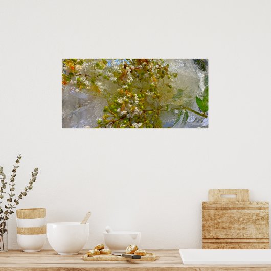 Poster Fleurs glacées, (Cuisine)