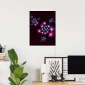 Poster Fleurs gothiques violettes roses (Bureau à domicile)
