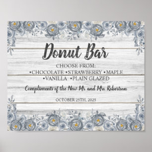 Poster Fleurs grises   Panneau de mariage de salon de bei